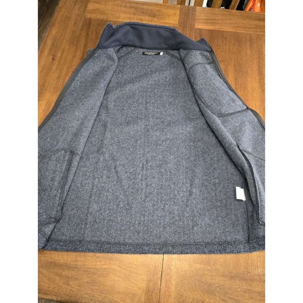 Gionfriddo Full Zip Medium Men's Pullover Vest Wool Blend Made in Italy Navy